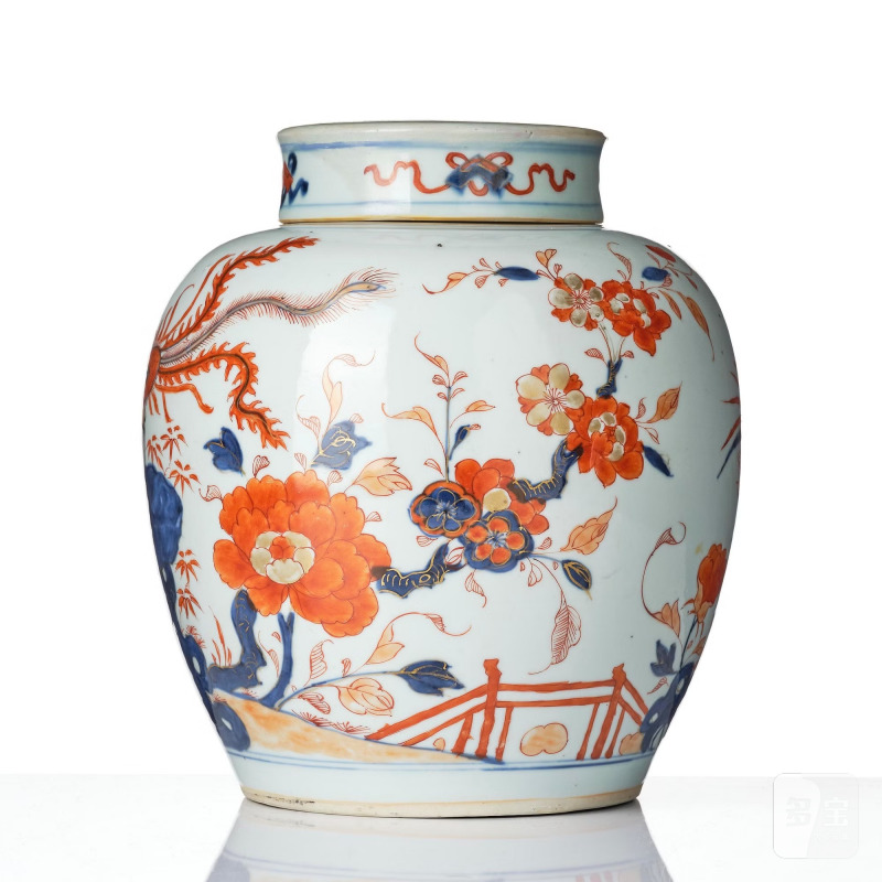 An imari jar with cover, - 图2
